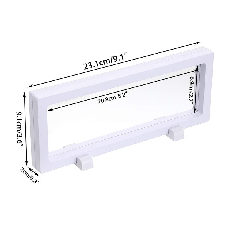 Skelang 3D Floating Display Case, White Rectangular Coin Holder Display Stand, 9"Ã—3.54"Ã—0.75" Suspension Frame Box for Challenge Coin, Chip, Jewelry, Pin, Cash Paper, Sets of 3 - Image 5